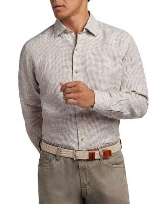 Linen Check Shirt by DAVID DONAHUE