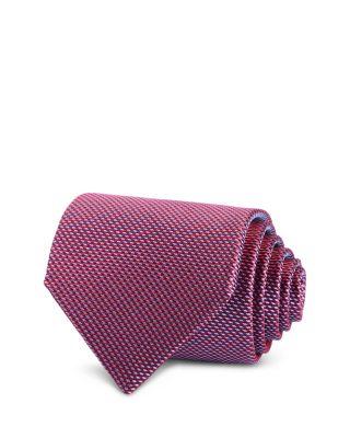 Micro Geo Pattern Silk Classic Tie by DAVID DONAHUE
