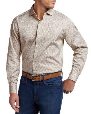Micro Paisley Print Shirt by DAVID DONAHUE