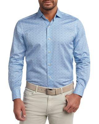Micro Paisley Print Shirt by DAVID DONAHUE