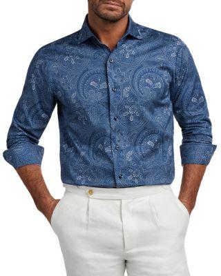 Paisley Print Shirt by DAVID DONAHUE