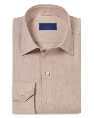 Regular Fit Herringbone Sport Shirt by DAVID DONAHUE