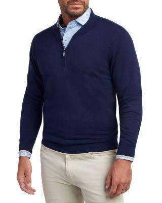 Skipper Cotton Silk Quarter Zip Sweater by DAVID DONAHUE