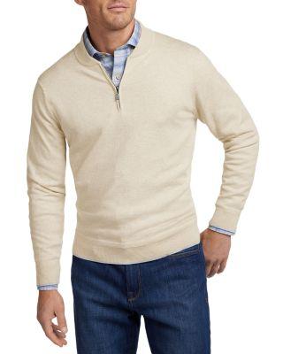 Skipper Cotton Silk Quarter Zip Sweater by DAVID DONAHUE