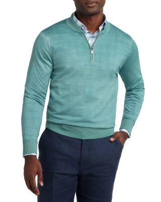 Skipper Merino Wool Blend Quarter Zip Sweater by DAVID DONAHUE