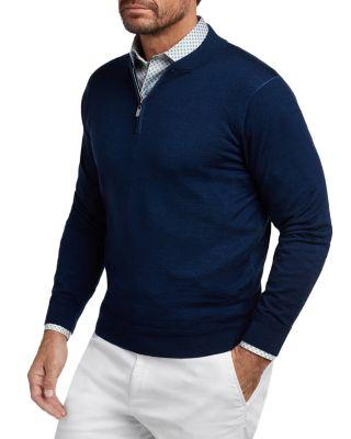 Skipper Merino Wool Blend Quarter Zip Sweater by DAVID DONAHUE