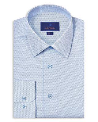 Slim Fit Micro Print Dress Shirt by DAVID DONAHUE