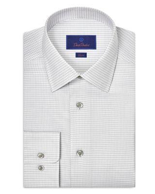 Slim Fit Stretch Twill Micro Check Dress Shirt by DAVID DONAHUE
