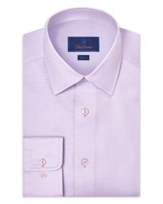 Slim Fit Stretch Twill Solid Dress Shirt by DAVID DONAHUE