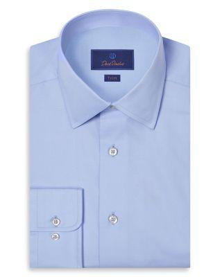 Super Fine Twill Trim Fit Dress Shirt by DAVID DONAHUE