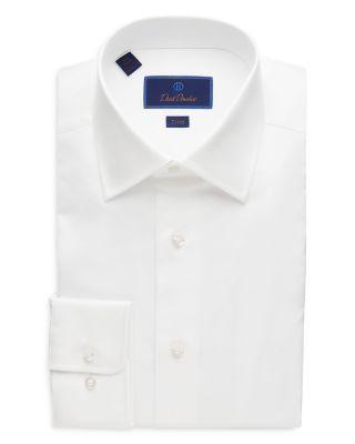 Super Fine Twill Trim Fit Dress Shirt by DAVID DONAHUE