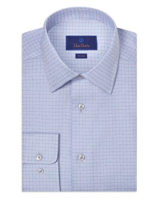 Trim Fit Broken Herringbone Check Dress Shirt by DAVID DONAHUE