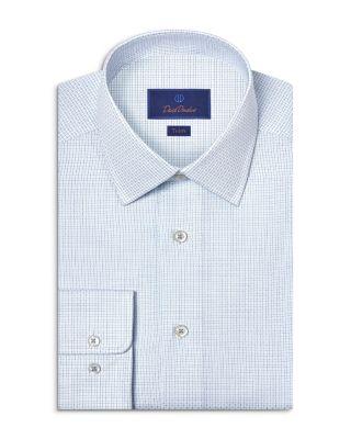 Trim Fit Dobby Micro Grid Dress Shirt by DAVID DONAHUE
