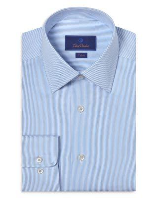 Trim Fit Fine Line Twill Stripe Dress Shirt by DAVID DONAHUE