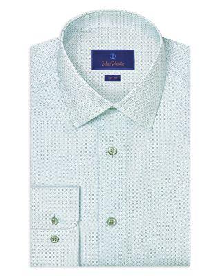 Trim Fit Geometric Print Dress Shirt by DAVID DONAHUE