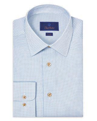 Trim Fit Geometric Print Dress Shirt by DAVID DONAHUE