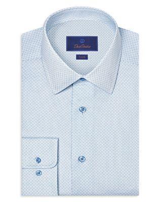 Trim Fit Geometric Print Dress Shirt by DAVID DONAHUE