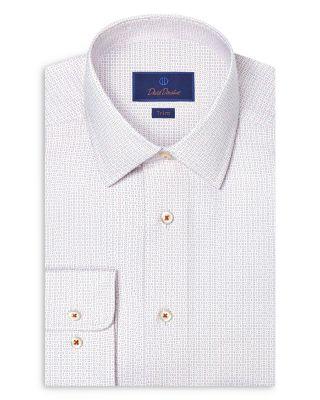 Trim Fit Geometric Print Dress Shirt by DAVID DONAHUE
