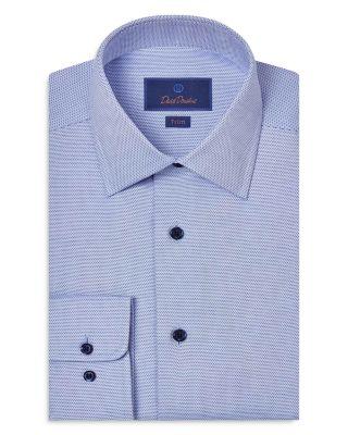 Trim Fit Micro Geometric Dobby Dress Shirt by DAVID DONAHUE