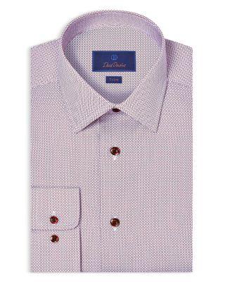 Trim Fit Micro Geometric Print Dress Shirt by DAVID DONAHUE