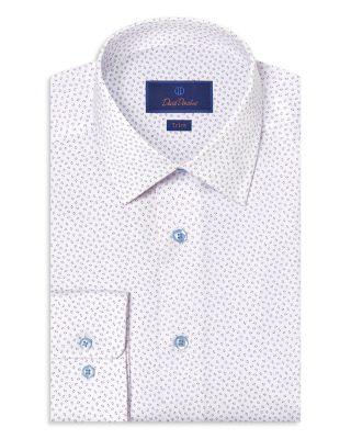 Trim Fit Neat Print Dress Shirt by DAVID DONAHUE