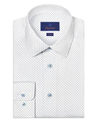 Trim Fit Neat Print Dress Shirt by DAVID DONAHUE