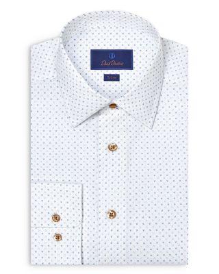 Trim Fit Neat Print Dress Shirt by DAVID DONAHUE