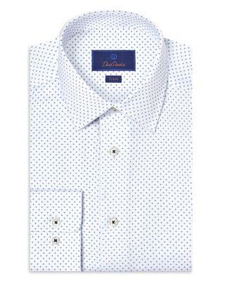 Trim Fit Neat Print Dress Shirt by DAVID DONAHUE