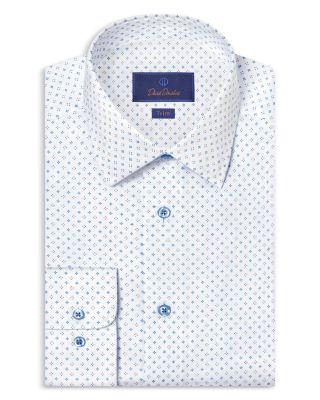 Trim Fit Printed Dress Shirt by DAVID DONAHUE