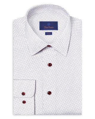 Trim Fit Printed Dress Shirt by DAVID DONAHUE