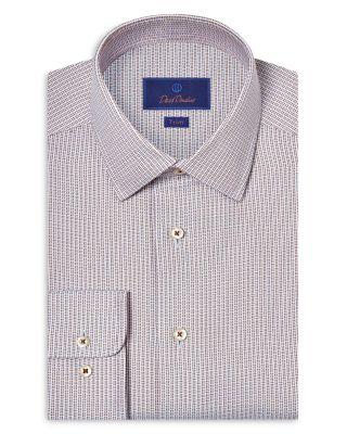 Trim Fit Printed Dress Shirt by DAVID DONAHUE