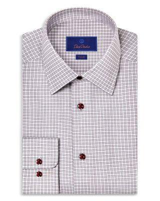 Trim Fit Printed Dress Shirt by DAVID DONAHUE