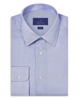 Trim Fit Printed Dress Shirt by DAVID DONAHUE