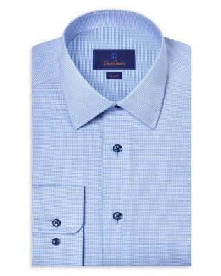 Trim Fit Printed Stretch Twill Dress Shirt by DAVID DONAHUE