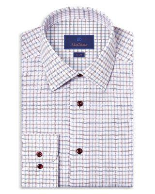 Trim Fit Printed Textured Shirt by DAVID DONAHUE