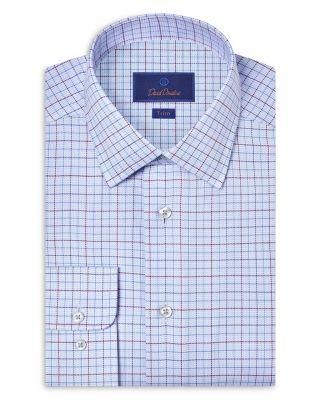 Trim Fit Printed Twill Dress Shirt by DAVID DONAHUE