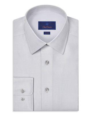 Trim Fit Silk Blend Dot Dress Shirt by DAVID DONAHUE