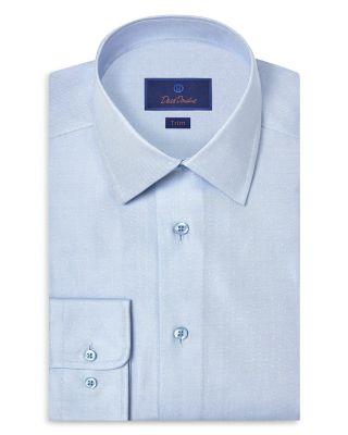 Trim Fit Silk Blend Dot Dress Shirt by DAVID DONAHUE