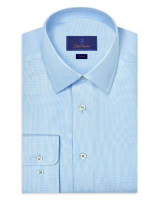 Trim Fit Silk Blend Twill Solid Dress Shirt by DAVID DONAHUE