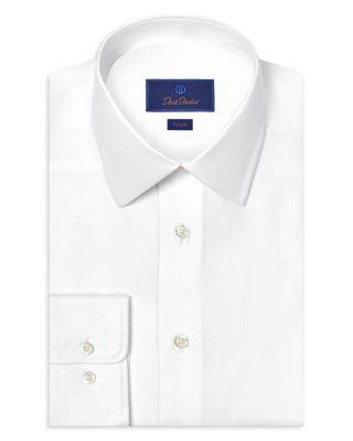Trim Fit Silk Blend Twill Solid Dress Shirt by DAVID DONAHUE
