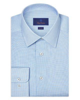 Trim Fit Stretch Geometric Print Dress Shirt by DAVID DONAHUE