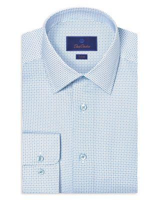 Trim Fit Stretch Micro Neat Print Dress Shirt by DAVID DONAHUE