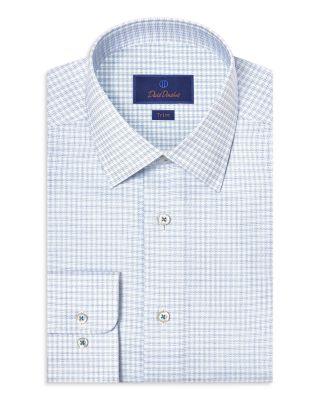 Trim Fit Stretch Twill Check Dress Shirt by DAVID DONAHUE