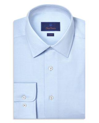 Trim Fit Stretch Twill Solid Dress Shirt by DAVID DONAHUE