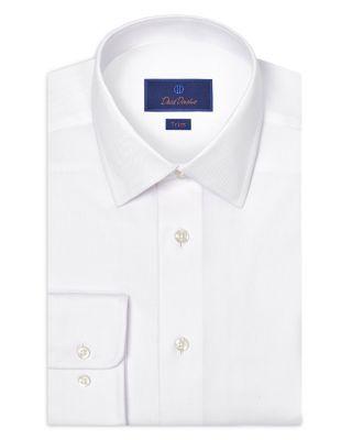 Trim Fit Stretch Twill Solid Dress Shirt by DAVID DONAHUE