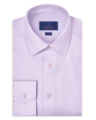 Trim Fit Stretch Twill Solid Dress Shirt by DAVID DONAHUE