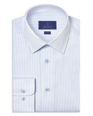Trim Fit Stretch Twill Stripe Dress Shirt by DAVID DONAHUE