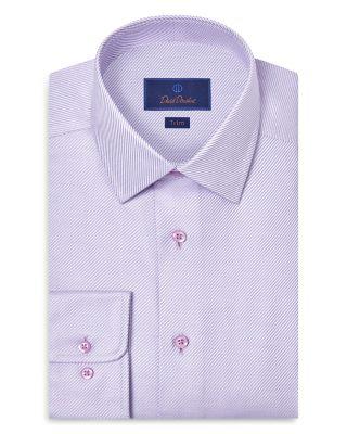 Trim Fit Textured Twill Dress Shirt by DAVID DONAHUE