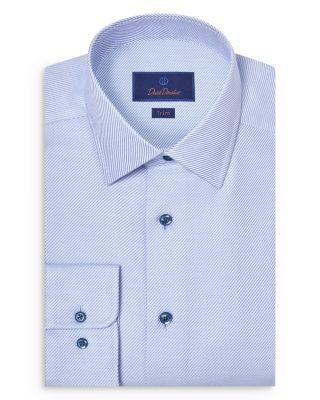 Trim Fit Textured Twill Dress Shirt by DAVID DONAHUE