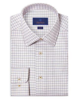 Trim Fit Twill Check Dress Shirt by DAVID DONAHUE